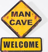 Mancave Wandbord - Metaal - Welcome - Man Cave Decoratie