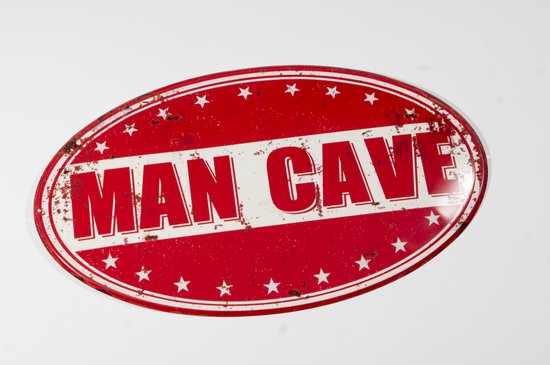 Mancave Wandbord - Ovaal - Rood - Man Cave Decoratie