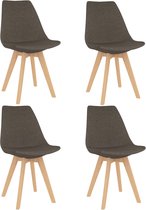 Medina Eetkamerstoelen 4 st stof taupe