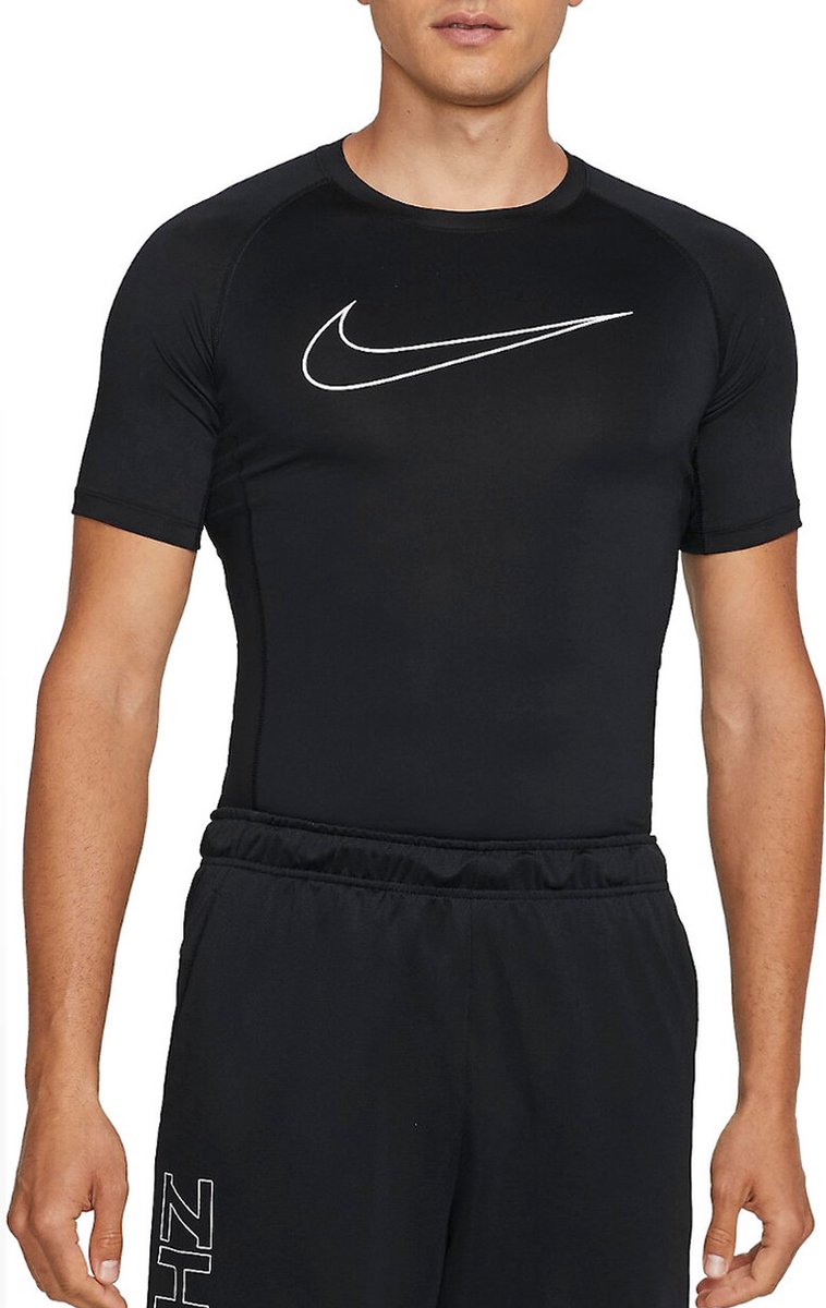Nike Pro Dri-FIT Tight Sportshirt Heren Zwart