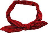 Haarband Knoop Strik Velvet Rib Rood