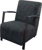 Industriële fauteuil Isabella | velours Adore antraciet 67 | 65 cm breed