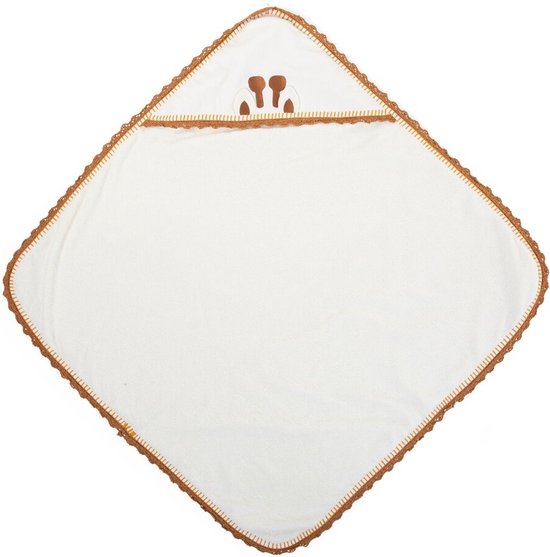 Baby Badcape + Washandje - 80x80 Cm - Jersey - Crochet Ecru van Jollein — afbeelding 2