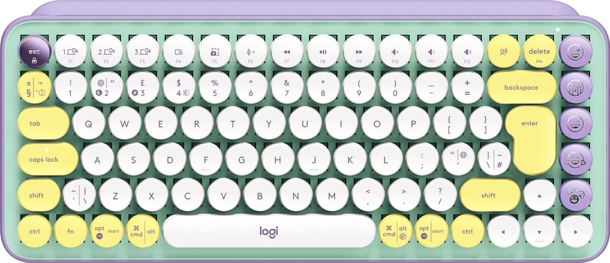 Logitech Pop Keys – Draadloos Mechanisch Emoji Toetsenbord – Qwerty – Daydream Mint