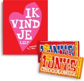 Tony's Chocolonely Chocolade Geschenkdoos - Verjaardag of Vaderdag Cadeau - Melkchocolade + Karamel Zeezout - Chocola Kado - Geschenkset voor Man en Vrouw 2 x 180 gram