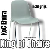 King of Chairs -set van 2- model KoC Elvira lichtgrijs met verchroomd onderstel. Kantinestoel stapelstoel kuipstoel vergaderstoel tuinstoel kantine stoel stapel kantinestoelen stap