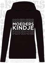 MOEDERS KINDJE dames hoodie - Zwart - Maat XL - lange mouwen - met capuchon - grappige teksten - leuke hoodies - humor - quotes - kwoots