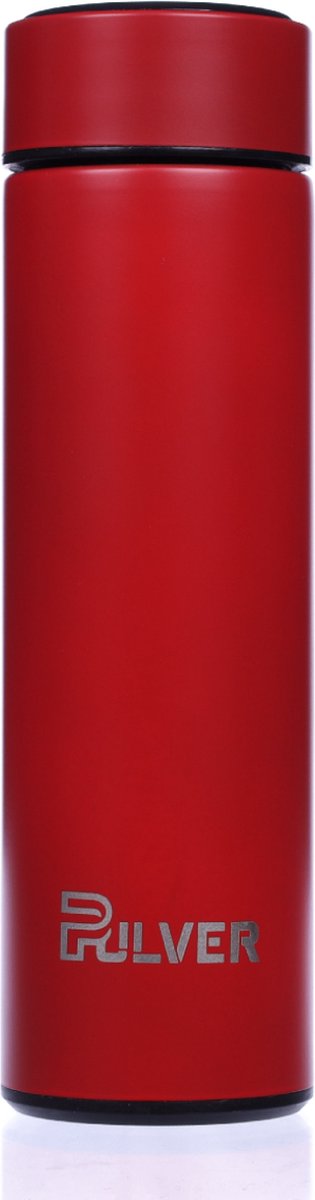 Pulver- Drinkfles - Smart - Temperatuur meter - Dubbel geïsoleerd - drinkfles kinderen & volwassenen - drinkflessen - Rood