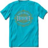 1953 The One And Only T-Shirt | Goud - Zilver | Grappig Verjaardag  En  Feest Cadeau | Dames - Heren | - Blauw - M