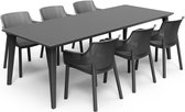 Allibert Lima Tuinset met 6 Elisa Tuinstoelen - 240x98x74cm - Antraciet