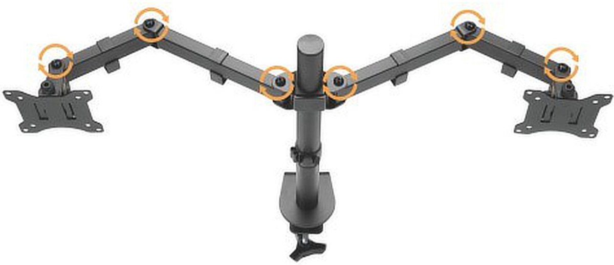 Allteq Dubbele monitor arm - Draaibaar - 17 t/m 32 inch thumbnail 4