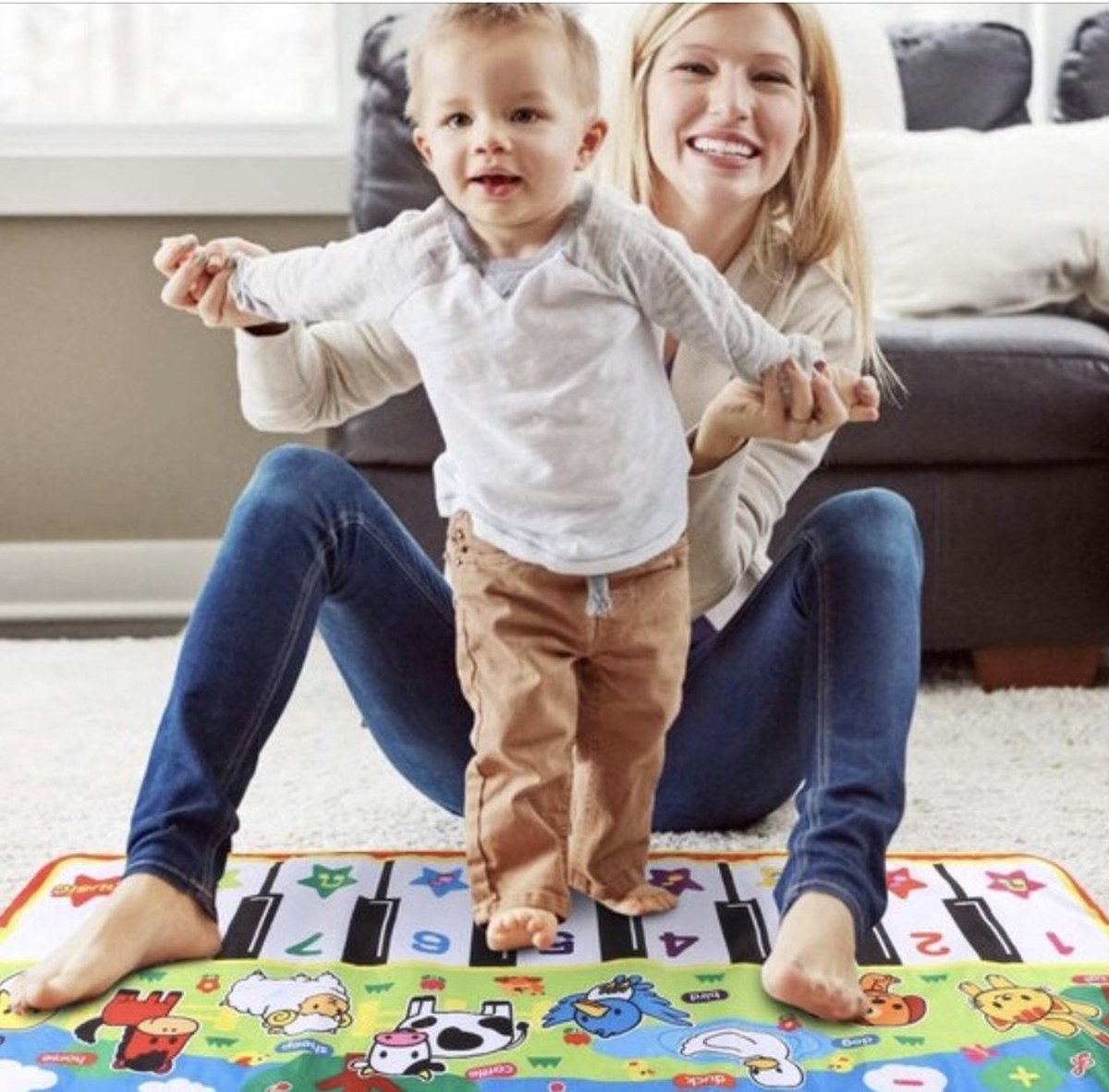 JollyToddler - Blanket de piano - Tapis de piano - Tout-petits - Bébé -  Musique 