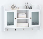 Decoways - Vitrinekast met boekenplank wit MDF