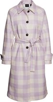 Vero Moda VMFORTUNERIE CHECK LONG COAT BOOS Dames Lavendule - maat XL