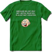 Abraham wil het zelf niet weten T-Shirt | Grappig Abraham 50 Jaar Verjaardag Kleding Cadeau | Dames – Heren - Donker Groen - 3XL