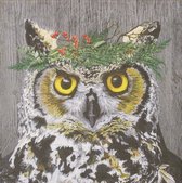 Servetten Winter Berry Owl 33 x 33 cm