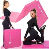 Springos Fitnessmat | Sportmat | Premium Kwaliteit | Opvouwbaar | 3 Delig | 180 X 60 X 5.5 CM | Roze