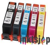 inktsjop Huismerk 364XL + Photo black Multipack incl. Chip (5set) geschikt voor HP Photosmart 5510 - 5514 - 5515 - 5520 - 5522 - 5524 - 5525 - 6510 - 6520 ,6525 - 7510 - 7520 - B10