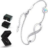 Luxore Zilverkleurig Infinity & Hart Armband – Cadeautje voor Vrouw - Liefdes Verrassing – Moederdag Geschenkset & Cadeautje