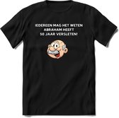 Iedereen mag het weten T-Shirt | Grappig Abraham 50 Jaar Verjaardag Kleding Cadeau | Dames – Heren - Zwart - XL