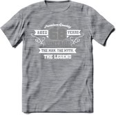 68 Jaar Legend T-Shirt | Zilver - Wit | Grappig Verjaardag en Feest Cadeau | Dames - Heren - Unisex | Kleding Kado | - Donker Grijs - Gemaleerd - S