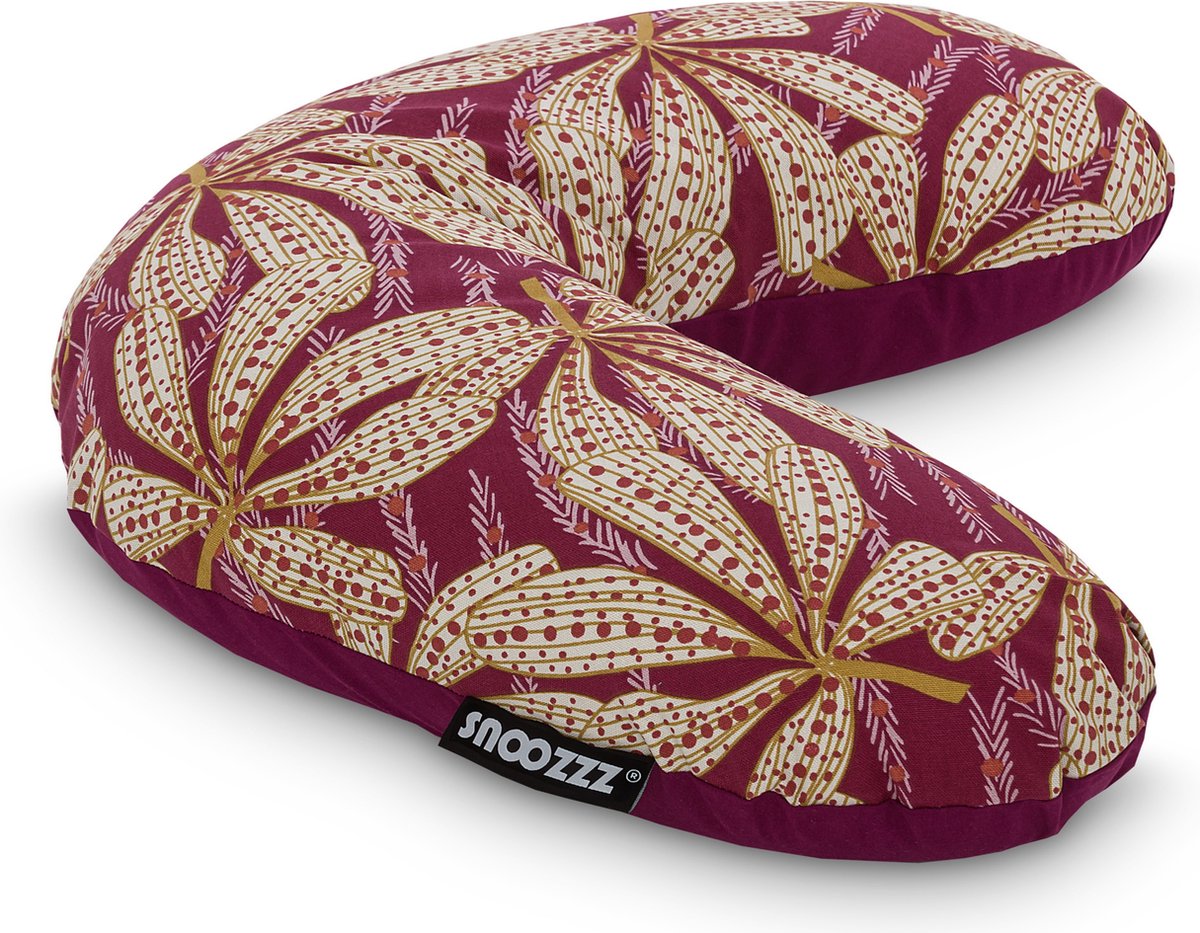 Goedkoopste Snoozzz Voedingskussen Small met Fiber vulling en afneembare hoes - Purple Sassy - 125 cm