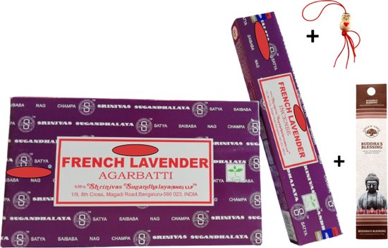 2 pakjes met 15 gram - Wierook - Wierookstokjes - Incense sticks - Lavendel - Lavender + 5 Mini Wierookstokjes + Gelukspoppetje