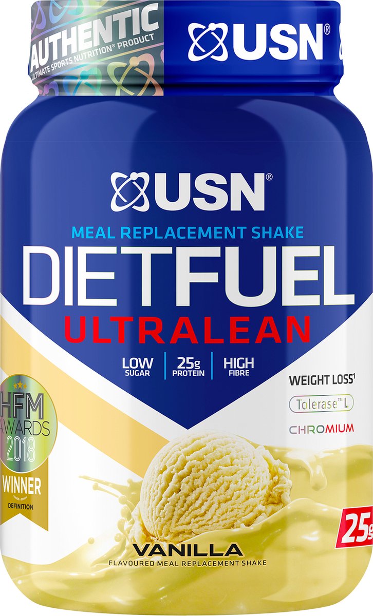 USN Diet Fuel Ultralean (1000g) Vanilla Cream - Eiwitten - Maaltijdvervangers