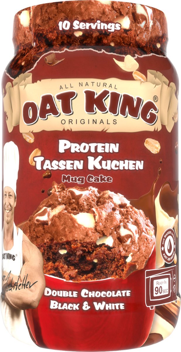 LSP Oat King Mug Cake (500g) Double Chocolate Black & White - Functionele voeding - Eiwitrijke voedingsmiddelen