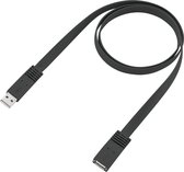 Renkforce USB-kabel USB 2.0 USB-A stekker, USB-A bus 3.00 m Zwart Zeer flexibel RF-4096101
