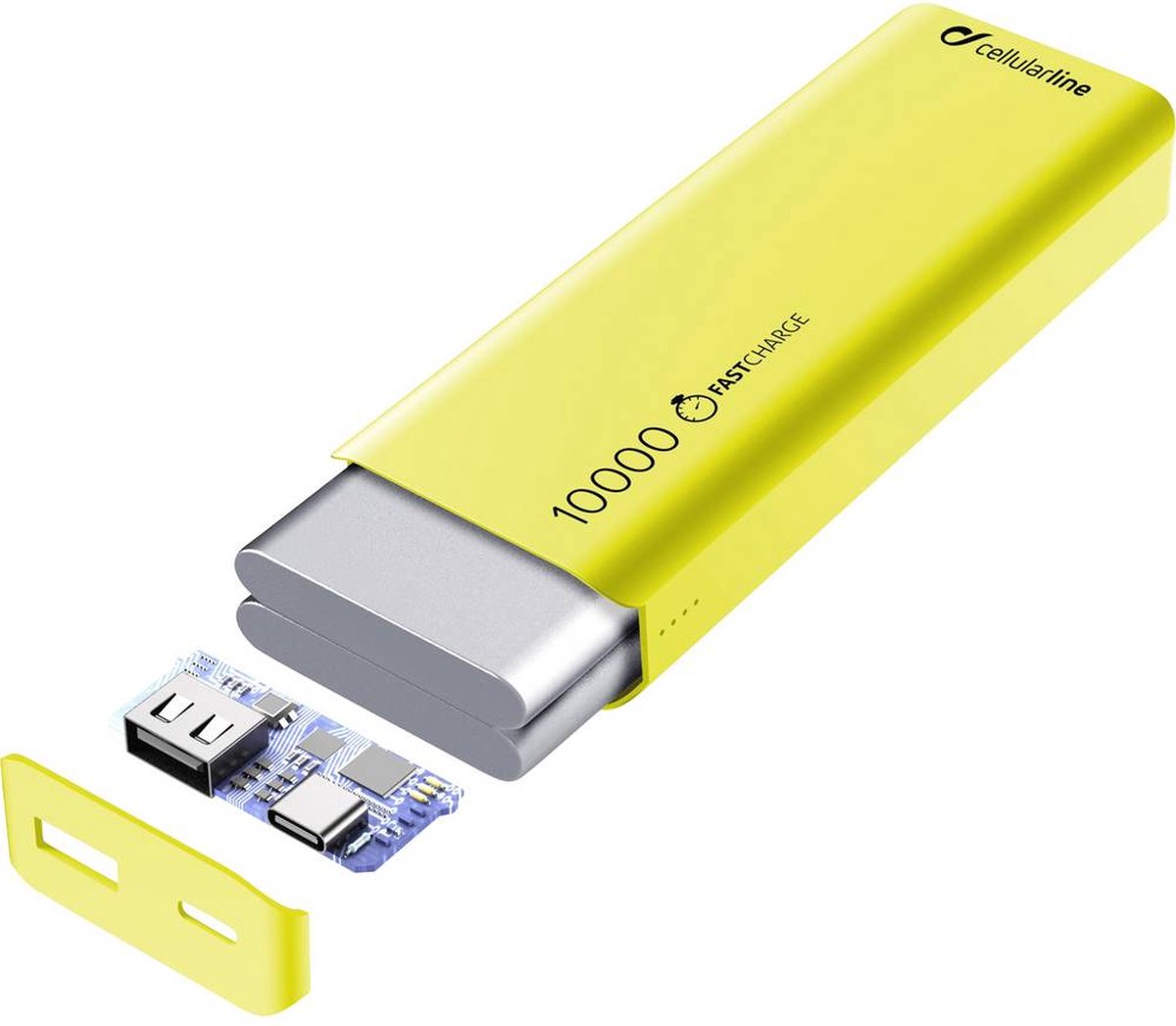 Cellularline Powerbank 10000 mAh LiPo USB-C Groen | bol