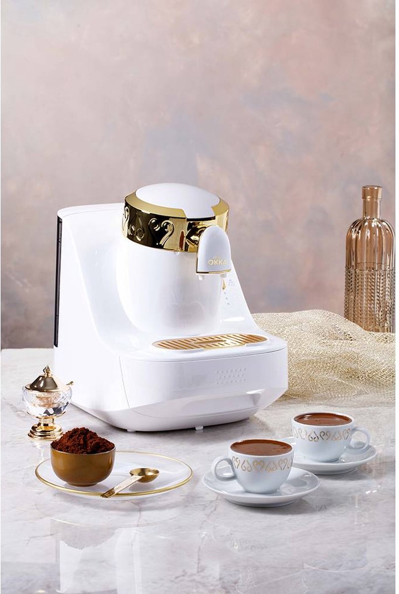 Arzum Okka Automatic Turkish/Greek Coffee Machine, White/Gold