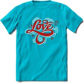 Love - Valentijn T-Shirt | Grappig Valentijnsdag Cadeautje voor Hem en Haar | Dames - Heren - Unisex | Kleding Cadeau | - Blauw - XXL