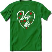 You and My - Valentijn T-Shirt | Grappig Valentijnsdag Cadeautje voor Hem en Haar | Dames - Heren - Unisex | Kleding Cadeau | - Donker Groen - S