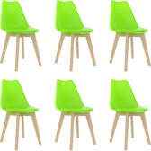 6 Moderne kunststof eetkamerstoelen stoelen met zachte lederen zitting - groen - green - ergonomische kuipstoelen - Palerma Design - ergonomisch - stoel - zetel - zacht - leer - woonkamerstoe