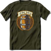 Beer Barrel T-Shirt | Bier Kleding | Feest | Drank | Grappig Verjaardag Cadeau | - Leger Groen - XL