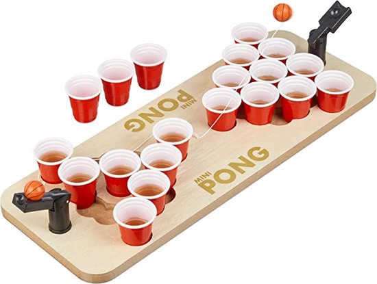 Mini jeu de beer pong - Jeu à boire - Comprend des gobelets rouges - Jeu de  société