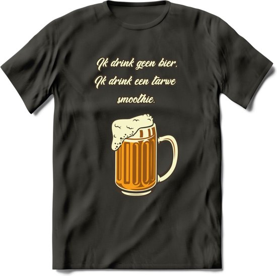 Ik Drink Geen Bier, Ik Drink Een Tarwe Smoothie T-Shirt | Bier Kleding | Feest | Drank | Grappig Verjaardag Cadeau | - Donker Grijs - S