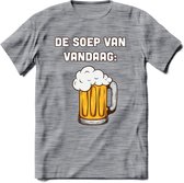 De Soep Van Vandaag T-Shirt | Bier Kleding | Feest | Drank | Grappig Verjaardag Cadeau | - Donker Grijs - Gemaleerd - L