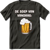 De Soep Van Vandaag T-Shirt | Bier Kleding | Feest | Drank | Grappig Verjaardag Cadeau | - Donker Grijs - L