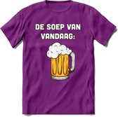 De Soep Van Vandaag T-Shirt | Bier Kleding | Feest | Drank | Grappig Verjaardag Cadeau | - Paars - S