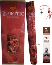 2 Kokers - Wierook - Wierookstokjes - Wierooksticks - Incense sticks - Erotic - Erotisch - 40 stokjes + 5 mini wierookstokjes + Gelukspoppetje