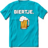 Biertje T-Shirt | Bier Kleding | Feest | Drank | Grappig Verjaardag Cadeau | - Blauw - S