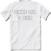 Dikke Lul 3 Bier T-Shirt | Bier Kleding | Feest | Drank | Grappig Verjaardag Cadeau | - Wit - M