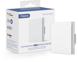 Aqara Smart Wall Switch H1 (with neutral, single rocker) - Zigbee 3.0 - enkele schakelaar - één knop - met Nuldraad