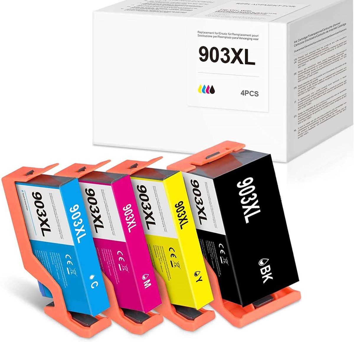G&G 903XL inktcartridges compatibel met HP 903 XL Hoge Capaciteit / 4-pack Zwart en Kleur
