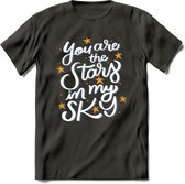 You Are The Stars In My Sky - Valentijn T-Shirt | Grappig Valentijnsdag Cadeautje voor Hem en Haar | Dames - Heren - Unisex | Kleding Cadeau | - Donker Grijs - 3XL