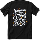 You Are The Stars In My Sky - Valentijn T-Shirt | Grappig Valentijnsdag Cadeautje voor Hem en Haar | Dames - Heren - Unisex | Kleding Cadeau | - Zwart - 3XL