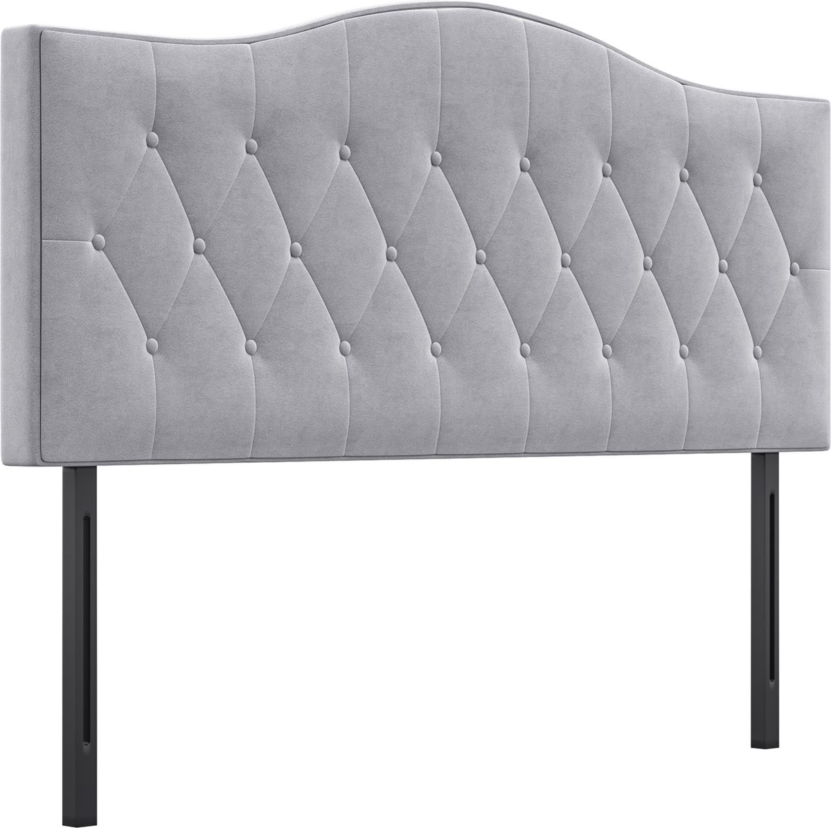 HOMCOM Hoofdeinde voor bed van populierenhout met grijze polyester stoffering 185x8x134 cm 831-306V02