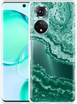 Honor 50 Hoesje Turquoise Marble Art - Designed by Cazy